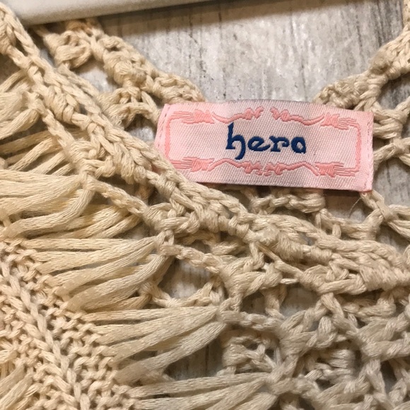 Ivory crochet tunic Sz Small - Picture 2 of 3